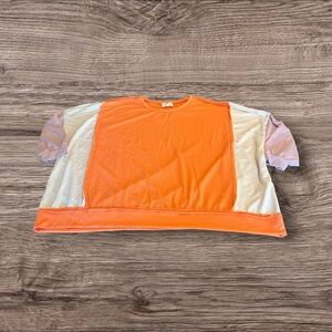 Fantastic Fawn Women’s Long Sleeve Color Block Sweatshirt Reverse Seam M NEW